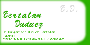 bertalan duducz business card